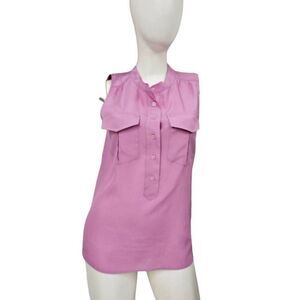 J. Crew Purple Top SZ 8 Lavender Sleeveless Pocket Blouse